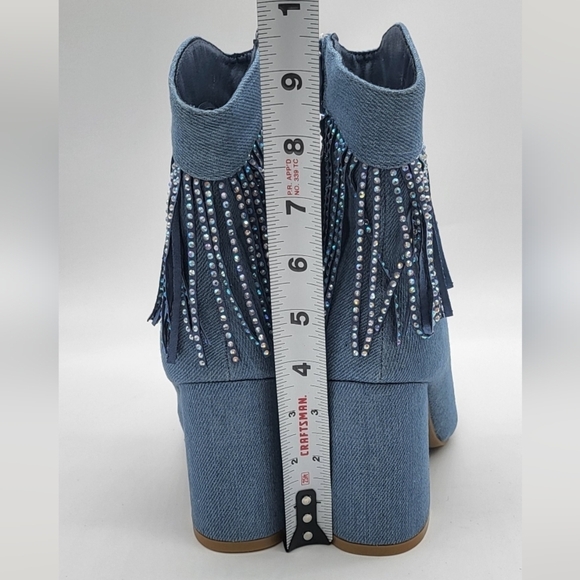 620- Top Moda Ankle Boots Alias-28 Blue Denim Size 7 NWT - Picture 7 of 11